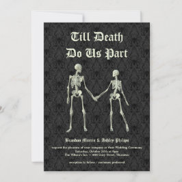 Elegante Skeletons Huwelijksuitnodiging Kaart