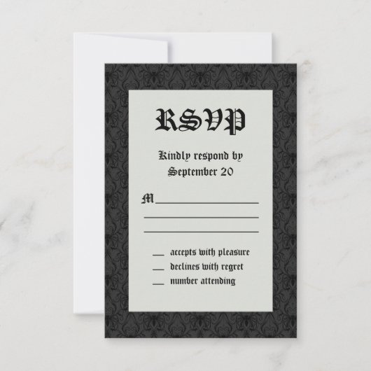 Elegante Skeletons Wedding RSVP Kaart (Voorkant)