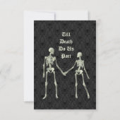 Elegante Skeletons Wedding RSVP Kaart (Achterkant)
