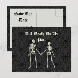 Elegante Skeletons Wedding Save the Date Briefkaart