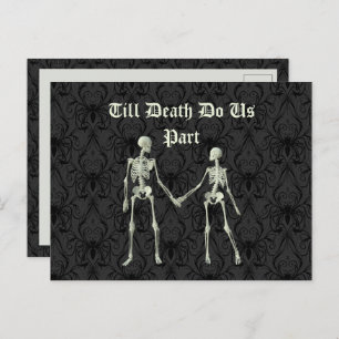 Elegante Skeletons Wedding Save the Date Briefkaart