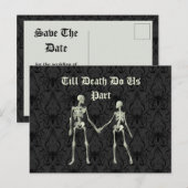 Elegante Skeletons Wedding Save the Date Briefkaart (Voorkant / Achterkant)