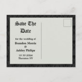 Elegante Skeletons Wedding Save the Date Briefkaart (Achterkant)