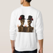 Elegante Skeletten met Rozen - Gothic Halloween Trui (Achterkant)