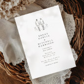 Elegante Sketch Twee Grooms Gay Wedding Kaart