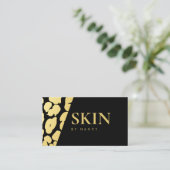 Elegante Skincare Gold Leopard Print Visitekaartje (Staand voorkant)