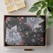 Elegante Skull Rozen Coffin Silver Black Tissuepapier (Geschenk)