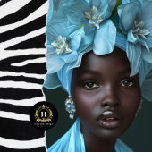 Elegante Sky Blue Afrikaanse vrouw Portret Decoupa Tissuepapier