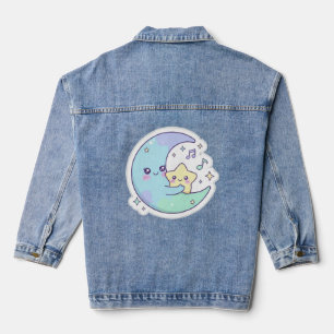 Elegante Slaap Maan & Sterren Dames Spijkerjas Denim Jacket
