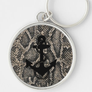 elegante slangenhuid nautisch ANCHOR + ROPE   Sleutelhanger