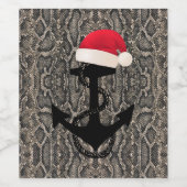 elegante slangenhuidafdruk + ANCHOR | Wijn Etiket (Enkel label)