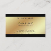 Elegante slanke chique zakelijke moderne gouden lo visitekaartje (Achterkant)