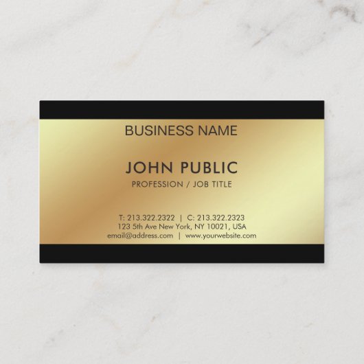 Elegante slanke chique zakelijke moderne gouden lo visitekaartje (Achterkant)
