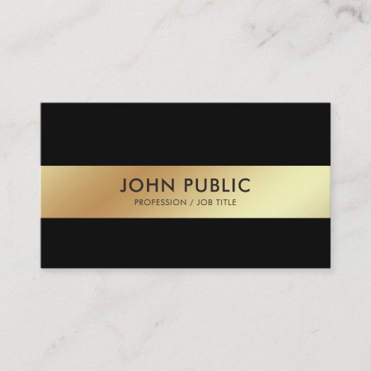 Elegante slanke chique zakelijke moderne gouden lo visitekaartje (Voorkant)