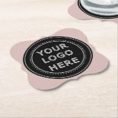 Elegante & Slanke Zwarte QR Code Kartonnen Onderzetters (Gekanteld)