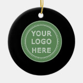 Elegante & Slanke Zwarte QR-code Keramisch Ornament (Voorkant)