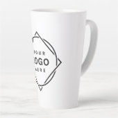 Elegante & Slanke Zwarte QR Code Latte Mok (Rechterhoek)