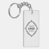 Elegante & Slanke Zwarte QR Code Sleutelhanger (Voorkant Links)
