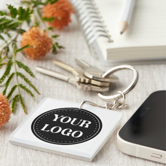 Elegante & Slanke Zwarte QR Code Sleutelhanger (Voorkant Rechts)