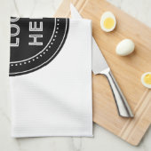 Elegante & Slanke Zwarte QR Code Theedoek (Quarter Fold)