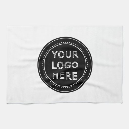 Elegante & Slanke Zwarte QR Code Theedoek (Horizontaal)