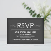 Elegante Slate Grey Reunion RSVP-kaarten RSVP Kaartje (Staand voorkant)