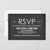 Elegante Slate Grey Reunion RSVP-kaarten RSVP Kaartje (Voorkant / Achterkant)