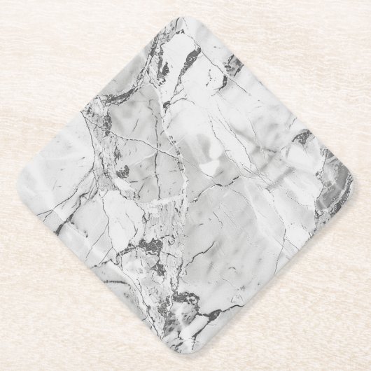 Elegante Slate Whisper Stream Marmeren Textuur Cus Kartonnen Onderzetters (Voorkant)