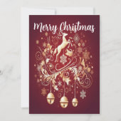 Elegante Sleighbel Magic Platte Kerstkaart (Voorkant)