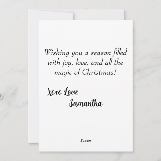 Elegante Sleighbel Magic Platte Kerstkaart (Achterkant)