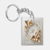 Elegante Sleutelhanger met Gouden Monogram (Voorkant Links)