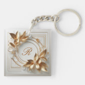 Elegante Sleutelhanger met Gouden Monogram (Achterkant)