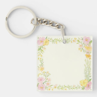Elegante  Sleutelhanger met Waterverf Flor