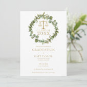 Elegante slinger foto rechtenfaculteit afstudeerfe kaart (Staand voorkant)