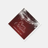 Elegante slingerlichten bordeauxrood kerstfeest servet (Hoek)