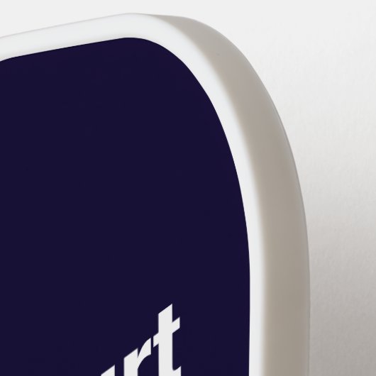 Elegante Slogan Navy Blauw & Wit | Modern monogram Pickleball Paddle (Links Detail)