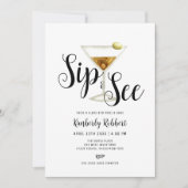 Elegante slok en zie Martini Baby shower Kaart (Voorkant)