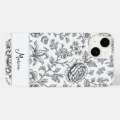 Elegante smaakvolle gepersonaliseerde bloemtekenin Case-Mate iPhone case (Achterkant (horizontaal))