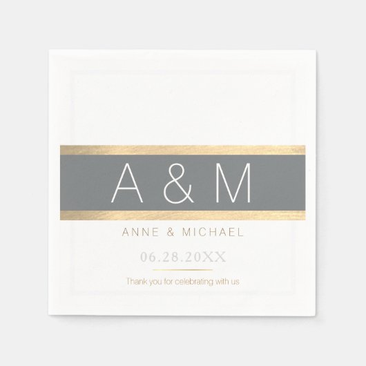 Elegante / smaakvolle monogram bruiloft receptie servetten (Voorkant)