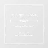 Elegante Small Business Salon Naam Wit Lijst Raamsticker (Vel)