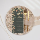 Elegante smaragd en beige wilde bloem botanisch  menu