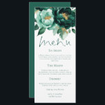 Elegante Smaragd en Gouden Bloemen Wedding Menu Ka Kaart<br><div class="desc">Elegante Emerald en Gold Florals Wedding Menu Kaart. Digitaal beschikbaar en geprint. Mooie bloemen grenzen aan de bovenkant,  met een elegant script voor Menu en gemakkelijk om de rest van de tekst aan uw behoeften aan te passen.</div>