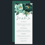 Elegante Smaragd en Gouden Bloemen Wedding Menu Ka Kaart<br><div class="desc">Elegante Emerald en Gold Florals Wedding Menu Kaart. Digitaal beschikbaar en geprint. Mooie bloemen grenzen aan de bovenkant,  met een elegant script voor Menu en gemakkelijk om de rest van de tekst aan uw behoeften aan te passen.</div>