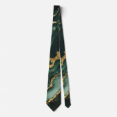 Elegante Smaragd Goud Marmer Stropdas (Voorkant)