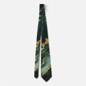 Elegante Smaragd Goud Marmer Stropdas (Achterkant)