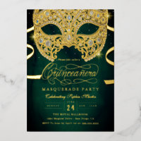 Elegante Smaragd Gouden Masquerade Quinceanera