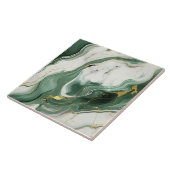 Elegante Smaragd & Gouden Vein Tegel Tegeltje (Zijkant)