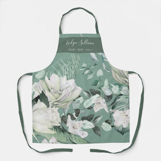 Elegante Smaragd groen Beauty Professional Schort (Voorkant)