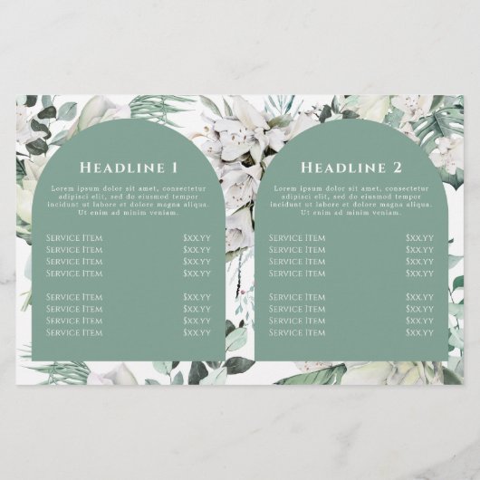 Elegante smaragd groen bifold brochure (Achterkant)