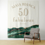 Elegante Smaragd Groene Agaat 50e Verjaardag Achte Wandkleed (In situ)